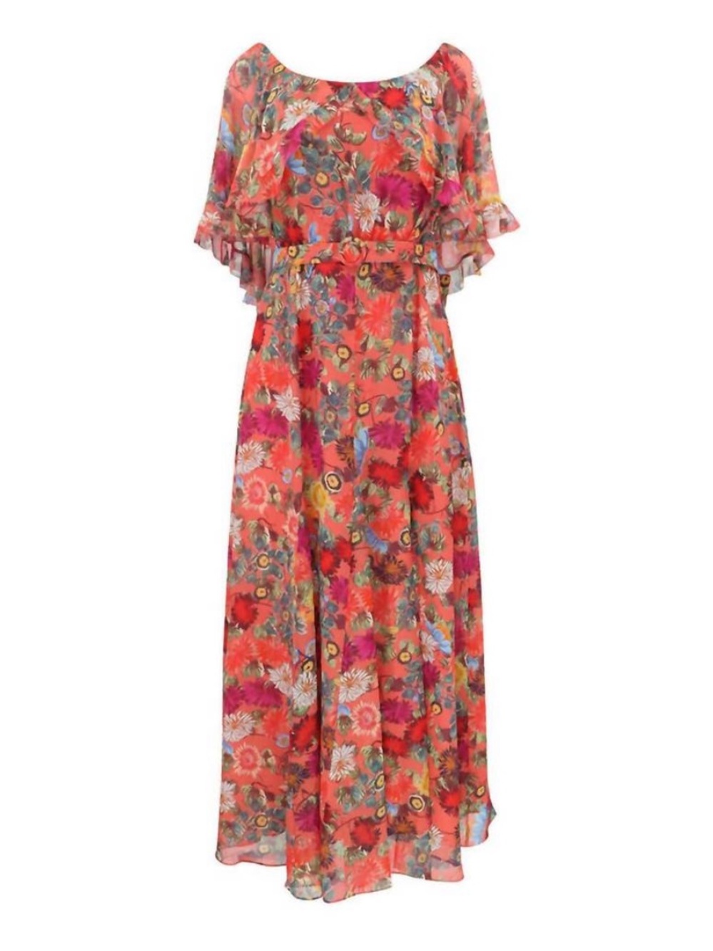 Saloni Tiana Floral 100% Silk Maxi Dress Sz 10 - Picture 3 of 7